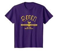 Sun Records Simple Sun Logo T-Shirt, Enfant, Violet, 4 Ans