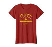 Sun Records Simple Sun Logo T-Shirt, Femme, Canneberge, XS