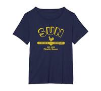 Sun Records Simple Sun Logo T-Shirt, Femme Grandes Tailles, Bleu Marine, 1X