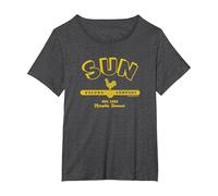 Sun Records Simple Sun Logo T-Shirt, Femme Grandes Tailles, Chiné Foncé, 1X