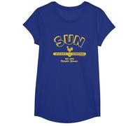 Sun Records Simple Sun Logo T-Shirt, Fille, Bleu Royal, XS