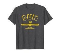 Sun Records Simple Sun Logo T-Shirt, Homme, Chiné Foncé, 6XL