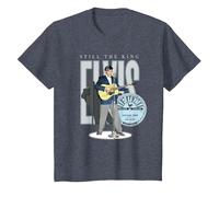 Sun Records X Elvis Presley est Toujours Roi T-Shirt, Enfant, Bleu Chiné, 8 Ans