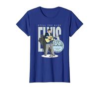 Sun Records X Elvis Presley est Toujours Roi T-Shirt, Femme, Bleu Royal, M