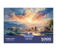 Sun Reflecting on The Calm Lake 1000 Pcs Carton Premium Lot de Puzzles Oriental Moonlit Stimulant Et Éducatif Jeu Créatif Puzzles pour Adultes Et Enfants 70x50cm/1000pcs