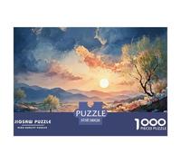 Sun Reflecting on The Calm Lake 1000 Pcs Carton Premium Lot de Puzzles Oriental Moonlit Stimulant Et Éducatif Défi Unique Puzzles As Birthday Gifts 38x26cm/1000pcs