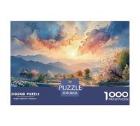 Sun Reflecting on The Calm Lake 1000 Pièces Carton Extra-épais Coffret De Puzzles Oriental Moonlit Stimulant Et Éducatif Jeu Créatif Puzzles As Birthday Gifts 38x26cm/1000pcs