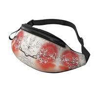 Sun Reflection Sac banane pour homme et femme en polyester imprimé avec sangle réglable pour voyage, marche, sport, Noir , Taille unique