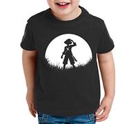 Sun Rise Ruffy Zoro One Manga T-Shirt Luffy pour Enfants Anime Piece, Kinder T-Shirt Größe:122-128 (7-8 Ans), Kinder Farben:Noir