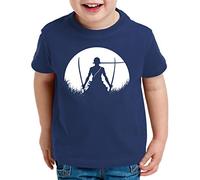 Sun Rise Zoro One Manga T-Shirt Luffy pour Enfants Anime Piece, Kinder T-Shirt Größe:134-146 (9-11 Ans), Kinder Farben:Bleu foncé