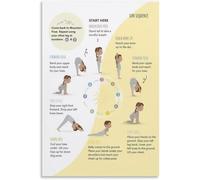 Sun Salutation Flow Meditation Art - Yoga Practice Sequence, Modern Canvas Print for Mindfulness Space & Home Decor(Unframed,12x18inch(30x45cm))