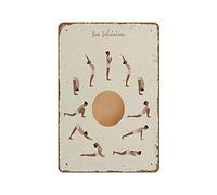 Sun Salutation Poses de yoga imprimables Surya Namaskar Yoga Art Yoga imprimable pour les enseignants Salutation au soleil Décoration murale Affiche en métal 20,3 x 30,5 cm