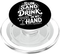 Sun Sand and a Drink in My Hand Retro Wave PopSockets PopGrip pour MagSafe
