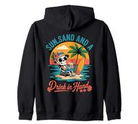 Sun Sand and A Drink in My Hand Squelette Summer Casual Wear Sweat à Capuche