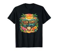 Sun Sand Set Spike Beach Volleyball Joueur d'été T-Shirt