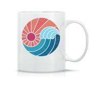 Sun & Sea Tasse à Thé à Café En Céramique Classique Blanc Noir Rose Magie 330ml