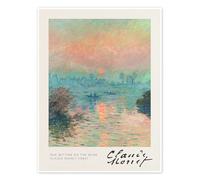 Sun Setting on the Seine (Soleil couchant sur la Seine à Lavacourt, effet d'hiver) Poster de Claude Monet 60 x 80 cm Tableaux Décoration murale