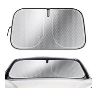 Sun Shade Car Windshield, Install Heat Blocking Panel, 8 inches Front Window Protector with UV Guard, Reflective Fabric Auto Shade with Foldable Design, Vehicle Interior Cooling Accessory for Truck