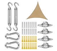 Sun Shade - Kit de matériel pour pare-soleil - Kit de matériel triangulaire - Tendeur haute performance - Crochet en acier inoxydable - Accessoire de fixation pour piscine, jardin, jardin