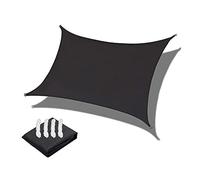 Sun Shade Sail 2x3m RECTANGE RECTANGE Autre RESSIONNANT DE l'eau Autre Cour Autre sur Secle pour Bloc UV Bloc UV, 3X4M, Noir