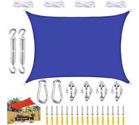 Sun Shade Sail Autoute étanche 2,5 X 3 M Auvent Rectangulaire, Protection Solaire Auvent Toile Protection Solaire pour Le Balcon De Jardin(Size:3x5m,Color:Blue)