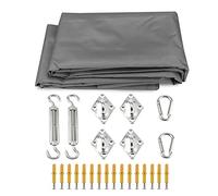 Sun Shade Sail imperméable Oxford Square Rectangle Awning Suncreen with Shade Sail Hardware Kit for Garden Canopy Outdoor Carport Sun Shelter Camping Yard Grey 2M / 3m / 4m / 5m / 6m