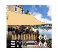 Sun Shade Sail Rectangle Resitez Les PES résistants à l'eau auvent de Cran avec kit de Fixation Kit 98% Bloc UV pour Le extérieur Party Party 2x3m 3x4m 4x8m 5x6m, Couleur de Sable
