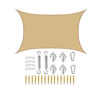 Sun Shade Sail Sand Square Rectangle Shade Sails Canopy 98% UV Protection étanche avec kit de Fixation pour Le de pelouse de
