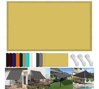 Sun Shade Sails 150 x 600 cm Tissu Polyester UV Protection avec Oeillets Toile Imperméable pour Terrasses Balcons Et Jardins, Couleur Crème
