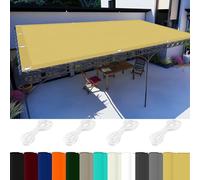 Sun Shade Sails 3 x 8.5 m 98% UV Protection,Polyester, Filet d'ombrage Rectangle avec 4 X Cordes de 1.5M pour Patio Jardin Terrasse, Couleur Crème