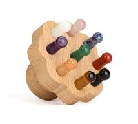 Sun&Sia - Brosse de Massage du Cuir Chevelu en Bois FSC Hêtre - 9 points de Massage en Pierre Naturelle - Stimule Circulation Sanguine - Revitalise Cuir Chevelu - Soins Capillaires Naturels