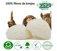 Sun&Sia - Éponge Konjac 100% Naturelle - Nettoie en Profondeur et en Douceur - Soin et Routine Beauté Naturel - Tous Types de Peau