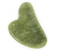 Sun & Sia - Gua Sha en Pierre Naturelle - Jade Vert (+ Housse) - Massage Visage et Corps pour Rafraîchir le Teint, Traiter les Poches et Cernes, Stimuler la Circulation - Peau plus Ferme et Élastique