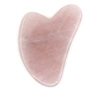 Sun & Sia - Gua Sha en Pierre Naturelle - Quartz Rose (+Housse) - Massage Visage et Corps pour Rafraîchir le Teint, Traiter les Poches et Cernes, Stimuler la Circulation - Peau plus Ferme et Élastique