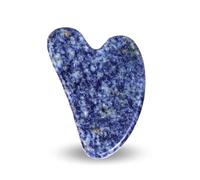 Sun&Sia - Gua Sha en Pierre Naturelle - Sodalite bleue (+Housse) - Massage Visage,Corps pour Rafraîchir le Teint, Traiter les Poches, Cernes, Stimuler la Circulation - Peau plus Ferme, Élastique