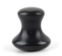 Sun & Sia - Masseur Visage Champi Gua Sha en Pierre Naturelle de Jade Noir - Idéal pour Rafraîchir Le Teint, Traiter Les Poches et Cernes, Stimuler la Circulation - Peau Plus Ferme et Élastique