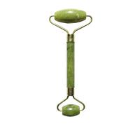 Masseur Pour Visage En Pierre De Jade + Housse De Protection En Lin - Vert - L 14 X L 5 Cm