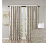 Sun Smart Cassius Rideau occultant total simple pour chambre coucher, luxueux, marbre, jacquard, panneau de traitement de fentre, passe-tringl