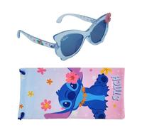 Sun-Staches Stitch Lunettes de soleil pour enfants élégantes, confortables et durables avec protection UV avec étui de transport souple - Produit sous licence officielle Disney Lilo et Stitch