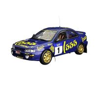 Sun Star Modèle de voiture de rallye moulé sous pression à l'échelle 1:18 compatible avec Subaru Impreza 555 Peter Bourne/Tony Sircombe (n°1 vainqueur du rallye de Hong Kong Beinjing 1994) en bleu