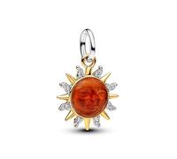 Pandora Pendentif Soleil et Tourbillons – Argent sterling, plaqué or 14k, zircone, nacre – TU
