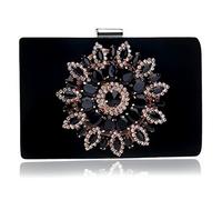 Sun Sun Diamond Crystal Evening Night Bag Embrayage d'embrayage Lady Wedding Woman Sac imitation (E), noir, As the picture shows