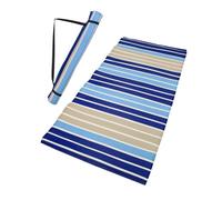 SUN & SURF Tapis anti-sable 90 x 180 cm, couleur marine beige, enroulable portable, imperméable, lisse les surfaces, plage et montagne. Très léger.