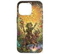 Sun Tarot Card Fantasy Imp and Goat Coque pour iPhone 16 Pro