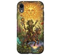 Sun Tarot Card Fantasy Imp and Goat Coque pour iPhone XR