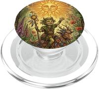 Sun Tarot Card Fantasy Imp and Goat PopSockets PopGrip pour MagSafe