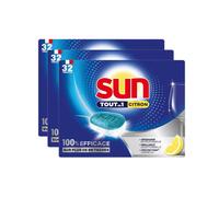 Sun Tout-en-1 Citron Tablettes Lave-Vaisselle Lot de 3 x 32 (= 96 Tablettes)