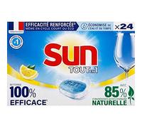 SUN Tout-En-1 Pastilles Lave-Vaisselle Efficace et Respectueux Citron - Les 24 doses