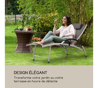 Sun Valley Chaise longue pliante de jardin avec coussin - gris