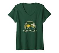 Sun Valley Idaho ID T-shirt vintage pour randonnée montagnes T-Shirt avec Col en V